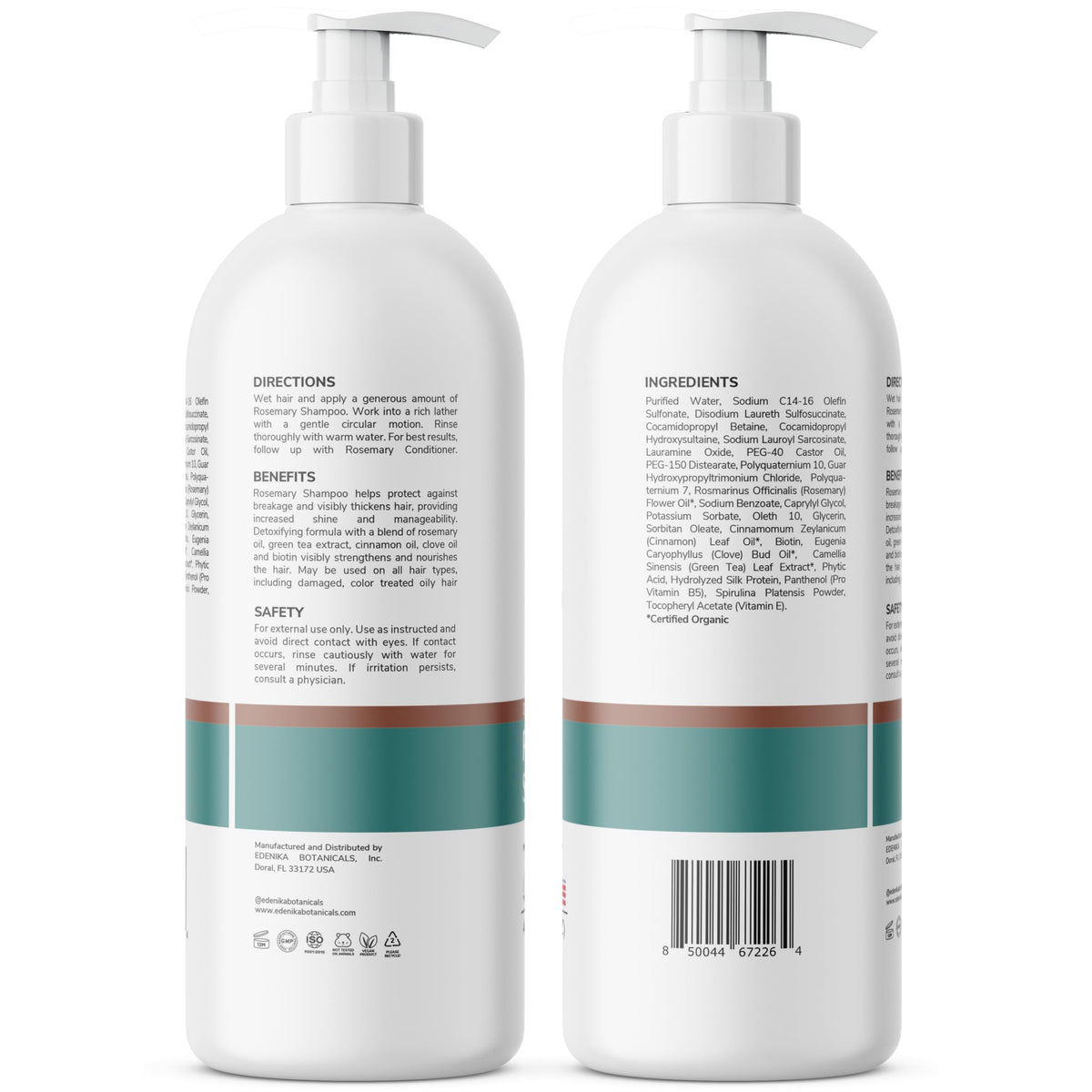 EDENIKA BOTANICALS bottle on bathroom shelf conveying natural, organized routine