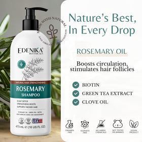 EDENIKA BOTANICALS rosemary sprig ingredient closeup highlighting botanical benefits