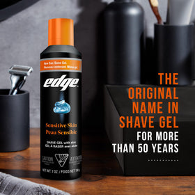 Edge aerosol can label displayed clearly to show product information benefit