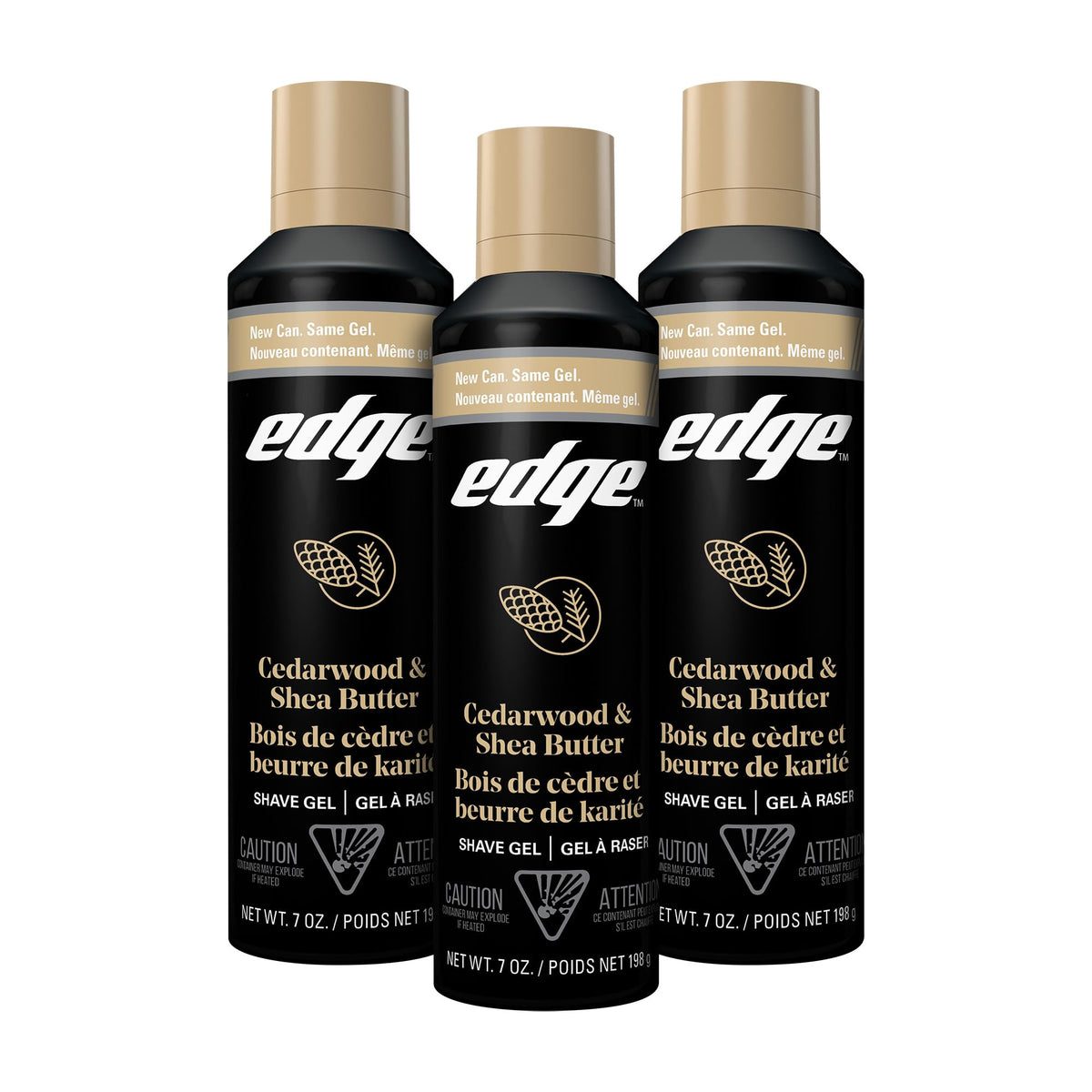 Edge front packaging showing 3-pack and cedarwood scent benefit