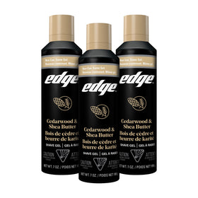 Edge front packaging showing 3-pack and cedarwood scent benefit