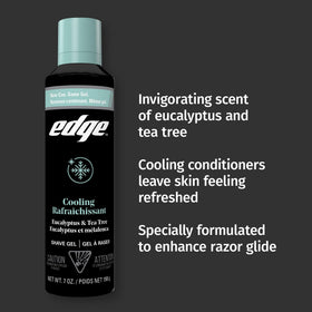 Edge foam texture detail illustrates dense lather for smooth razor glide