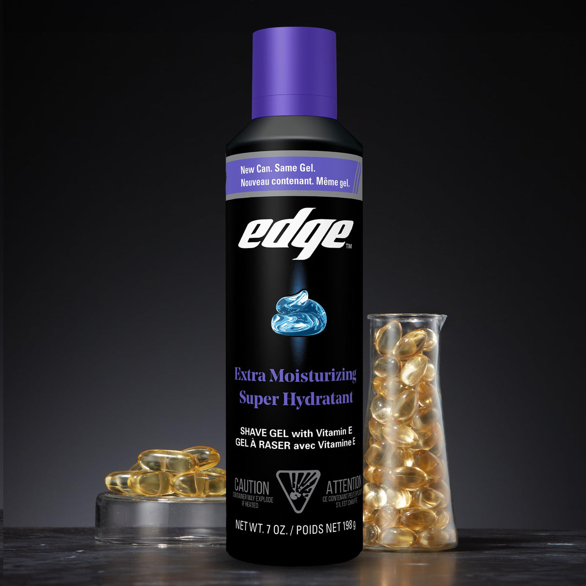 Edge can in hand for scale and travel-friendly size advantage