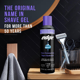 Edge can in a shower setting illustrating convenient everyday use