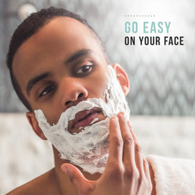 Edge lifestyle bathroom counter scene suggests refreshing morning shave routine