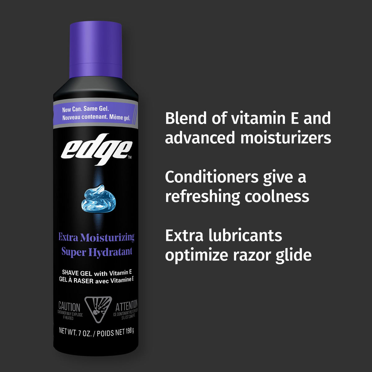 Edge gel texture close-up highlighting smooth consistency for better razor glide