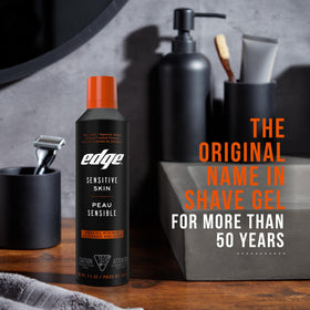 Edge foam texture on hand illustrating creamy lather and smooth glide benefit
