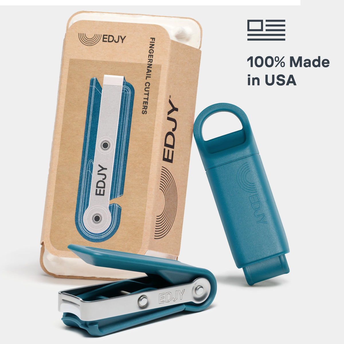 EDJY close-up of curved stainless blade highlighting precise cut