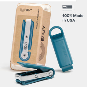 EDJY close-up of curved stainless blade highlighting precise cut