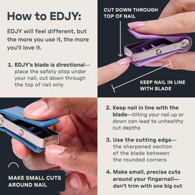 EDJY cuttings compartment detail demonstrating tidy, no-mess grooming