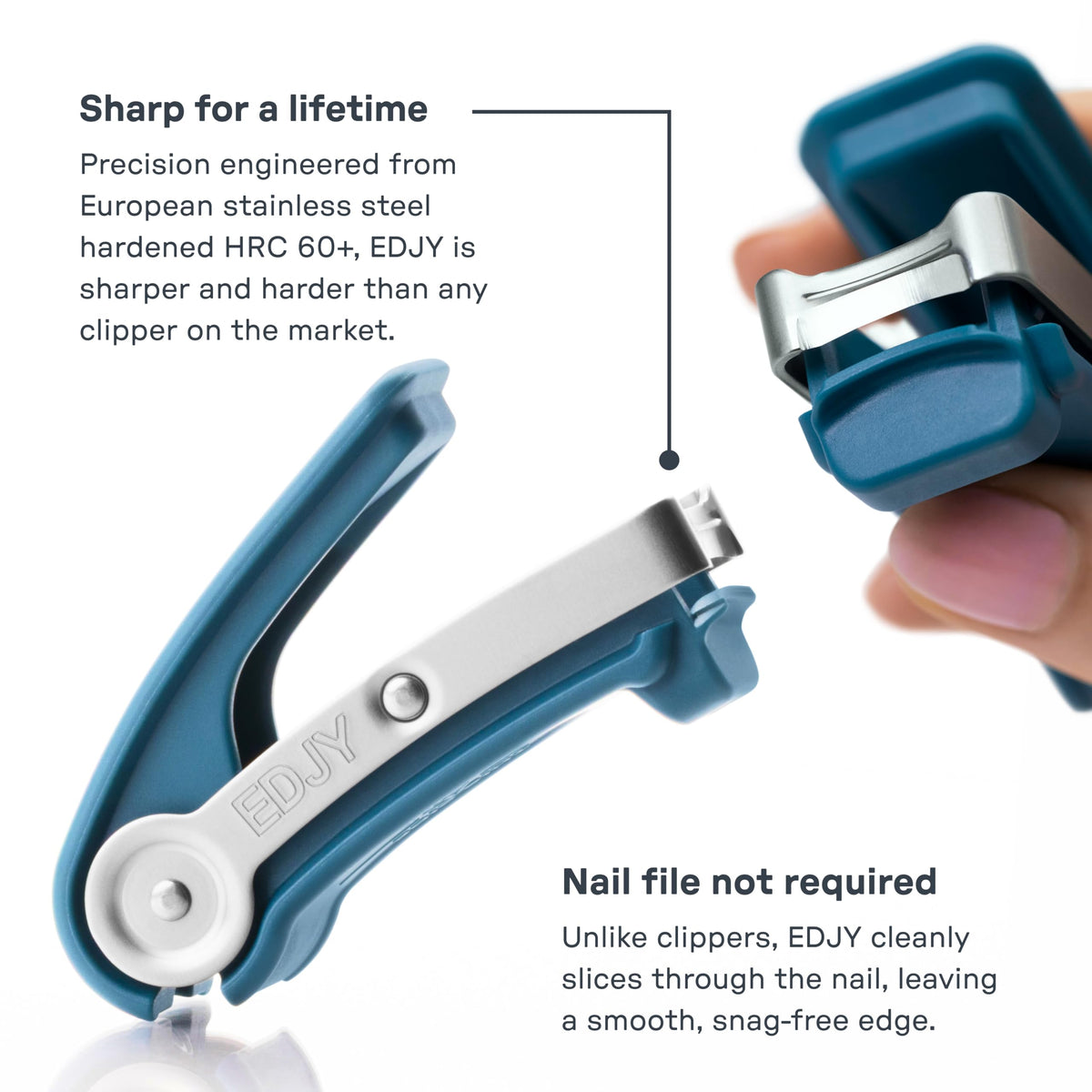 EDJY safety stop detail showing built-in guard to prevent overcutting
