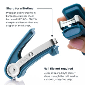 EDJY safety stop detail showing built-in guard to prevent overcutting