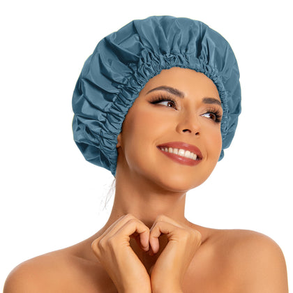 Edoneery front view of haze blue cap showing full coverage and style benefit