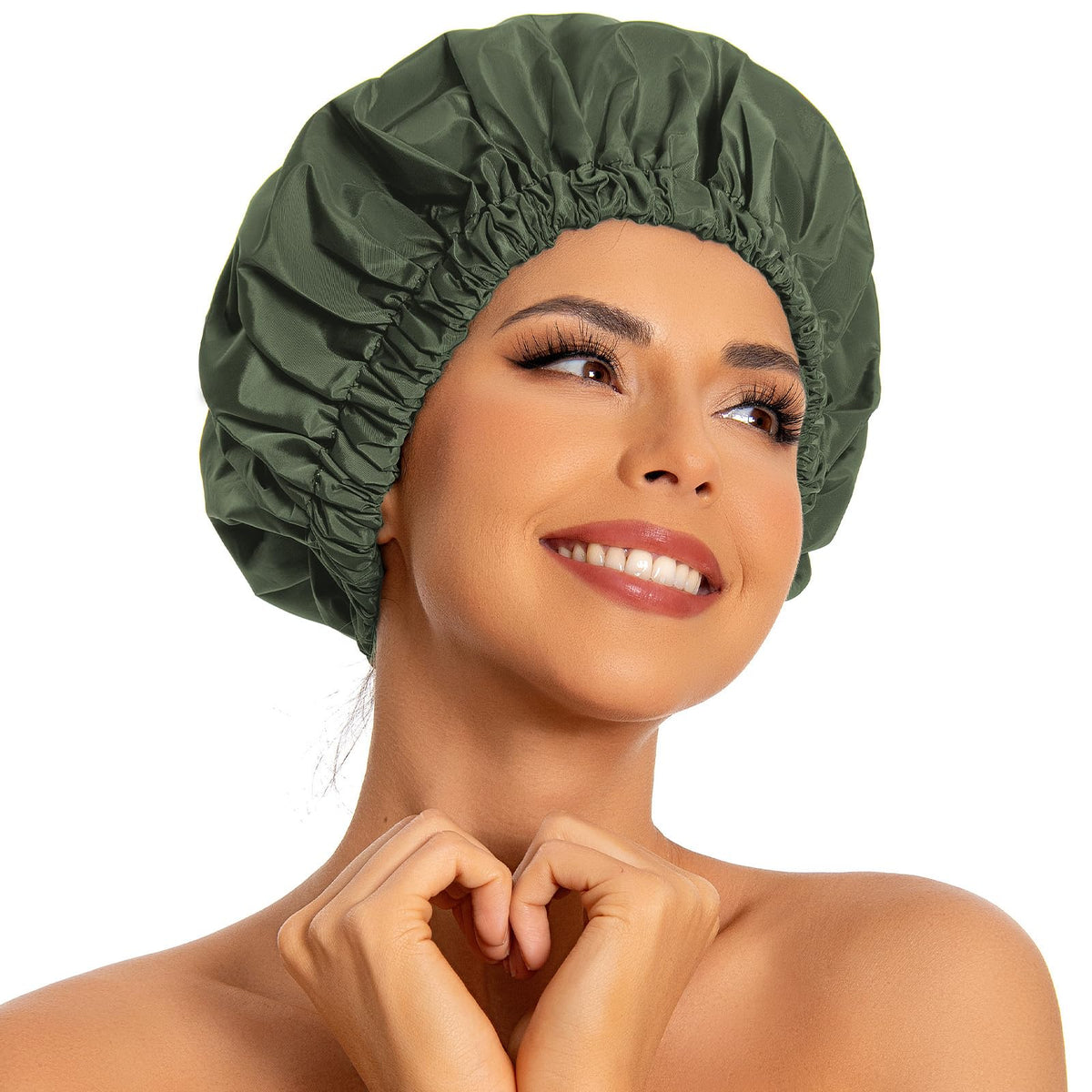 Edoneery front view green cap showing waterproof protection and style