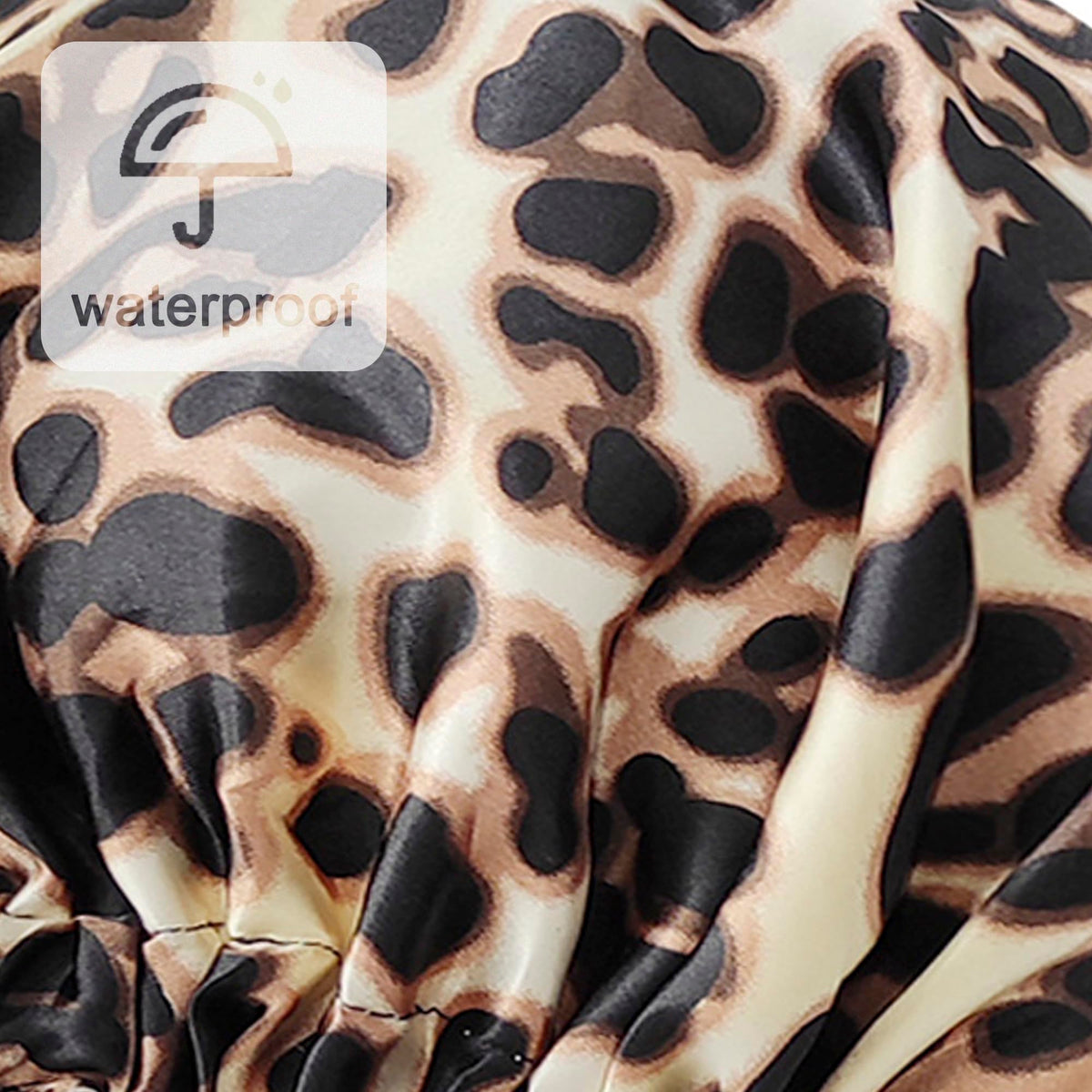 Edoneery leopard lifestyle bathroom setting depicting stylish protection and ease