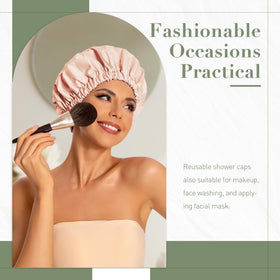 Edoneery shower cap elastic close-up demonstrating secure stretch and comfort
