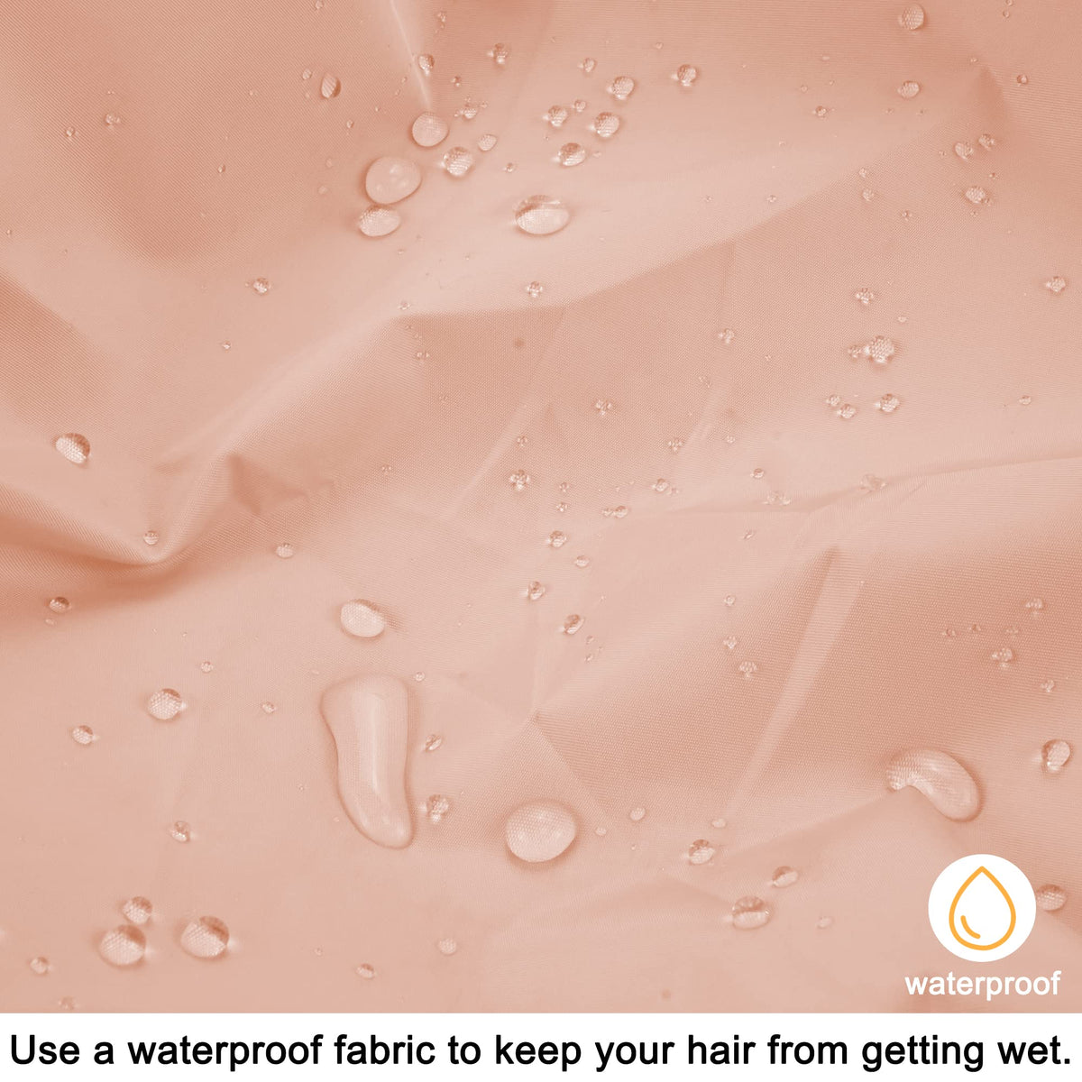 Edoneery folded shower cap packed in travel bag for portable hair protection