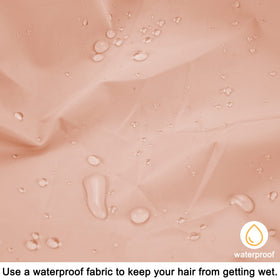 Edoneery folded shower cap packed in travel bag for portable hair protection
