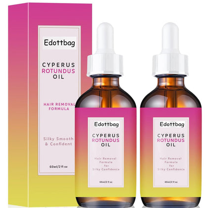 Edottbag front packaging showing the Cyperus Rotundus oil duo and benefits