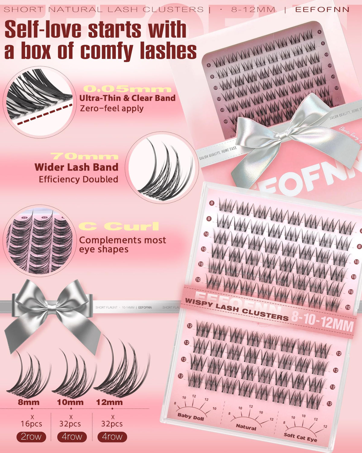Eefofnn clear invisible band detail for seamless root blending benefit