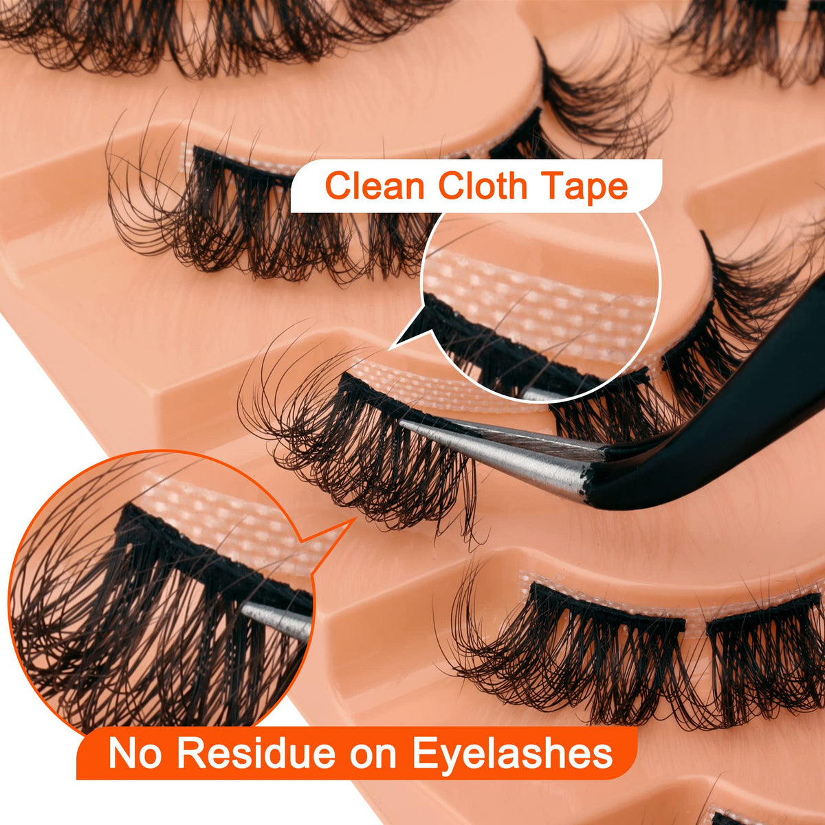 Eefofnn cluster lash on tweezers ready to apply for precise placement