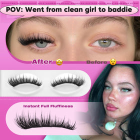 Eefofnn lash clusters applied on eyelid for quick demo