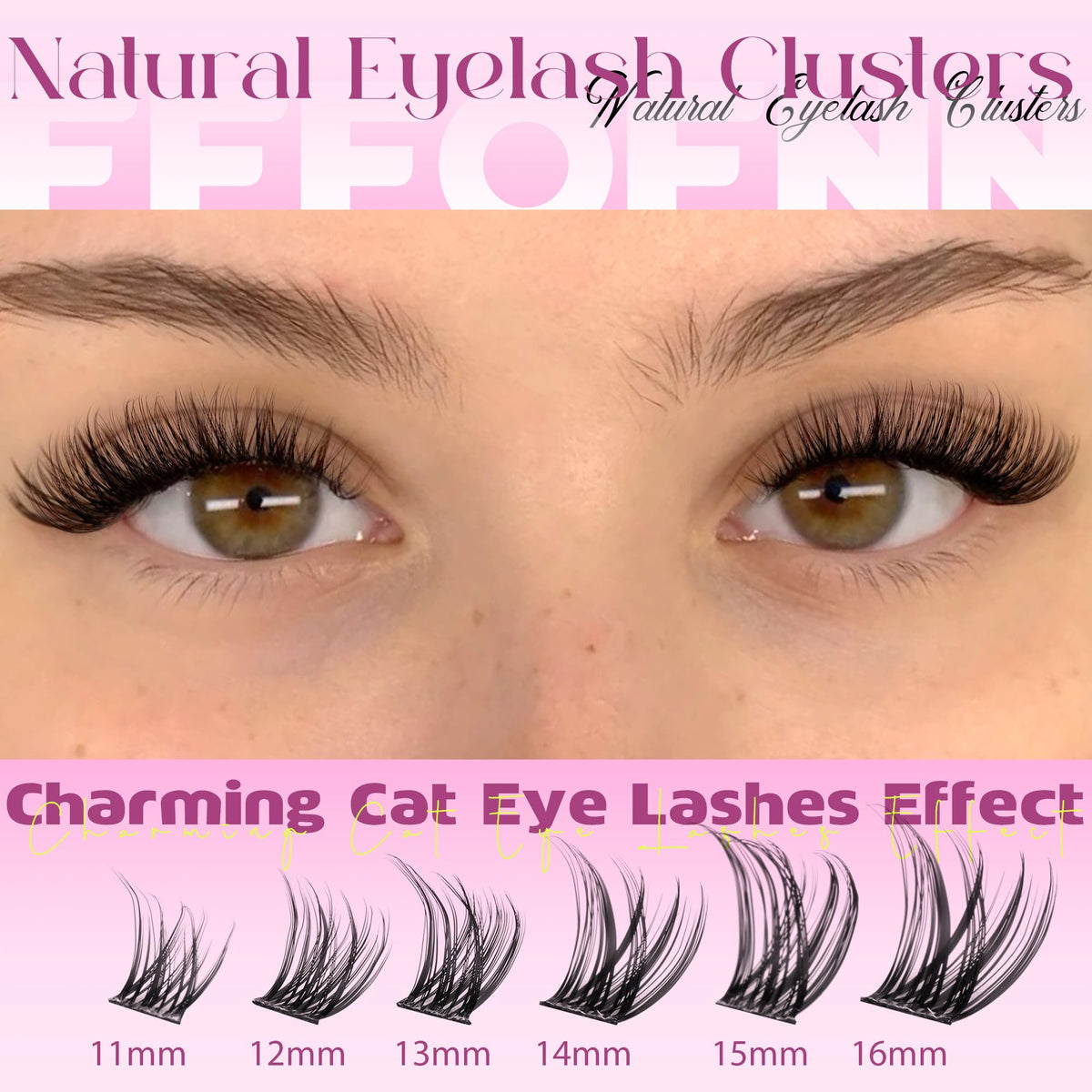Eefofnn length comparison strip showing 11mm to 16mm gradation for customization