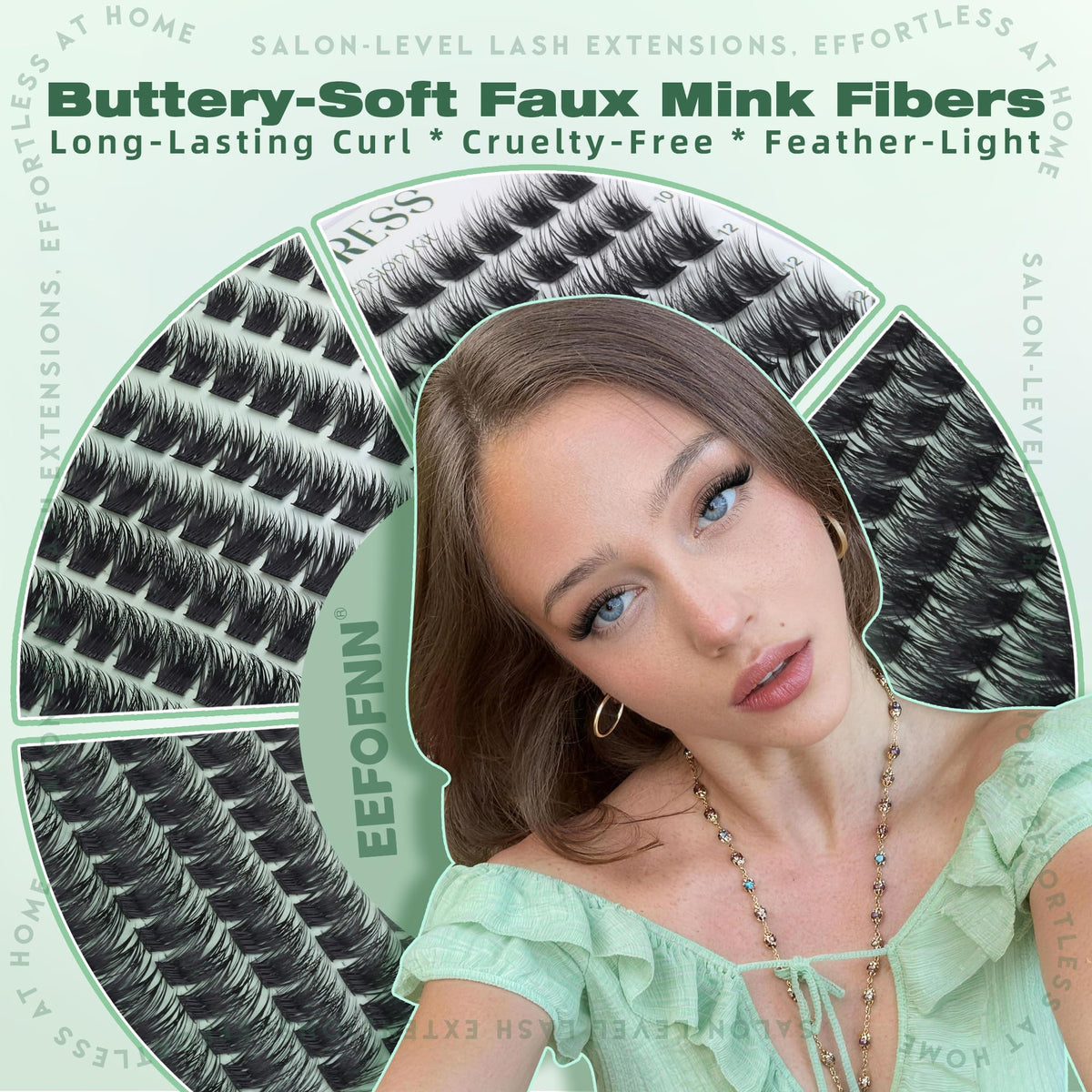 Eefofnn model wearing soft daytime look showing natural volume and lightweight comfort