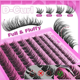 Eefofnn on-eye side view displaying natural lift and subtle length with glue-free comfort