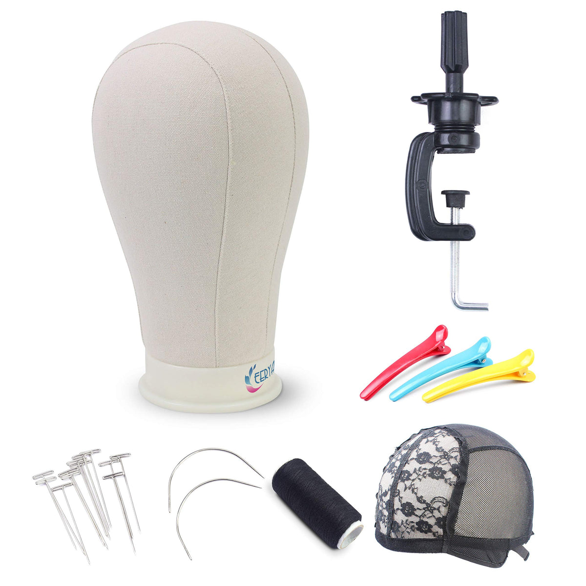 EERYA front view canvas block head showing stable display and pin-friendly surface
