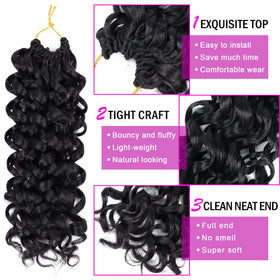 EERYA model wearing short curly crochet hair demonstrating natural volume and movement