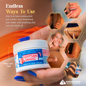 Egyptian Magic used as lip treatment closeup for soft, conditioned lips