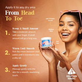 Egyptian Magic small jar in a purse for travel-friendly moisturization on the go