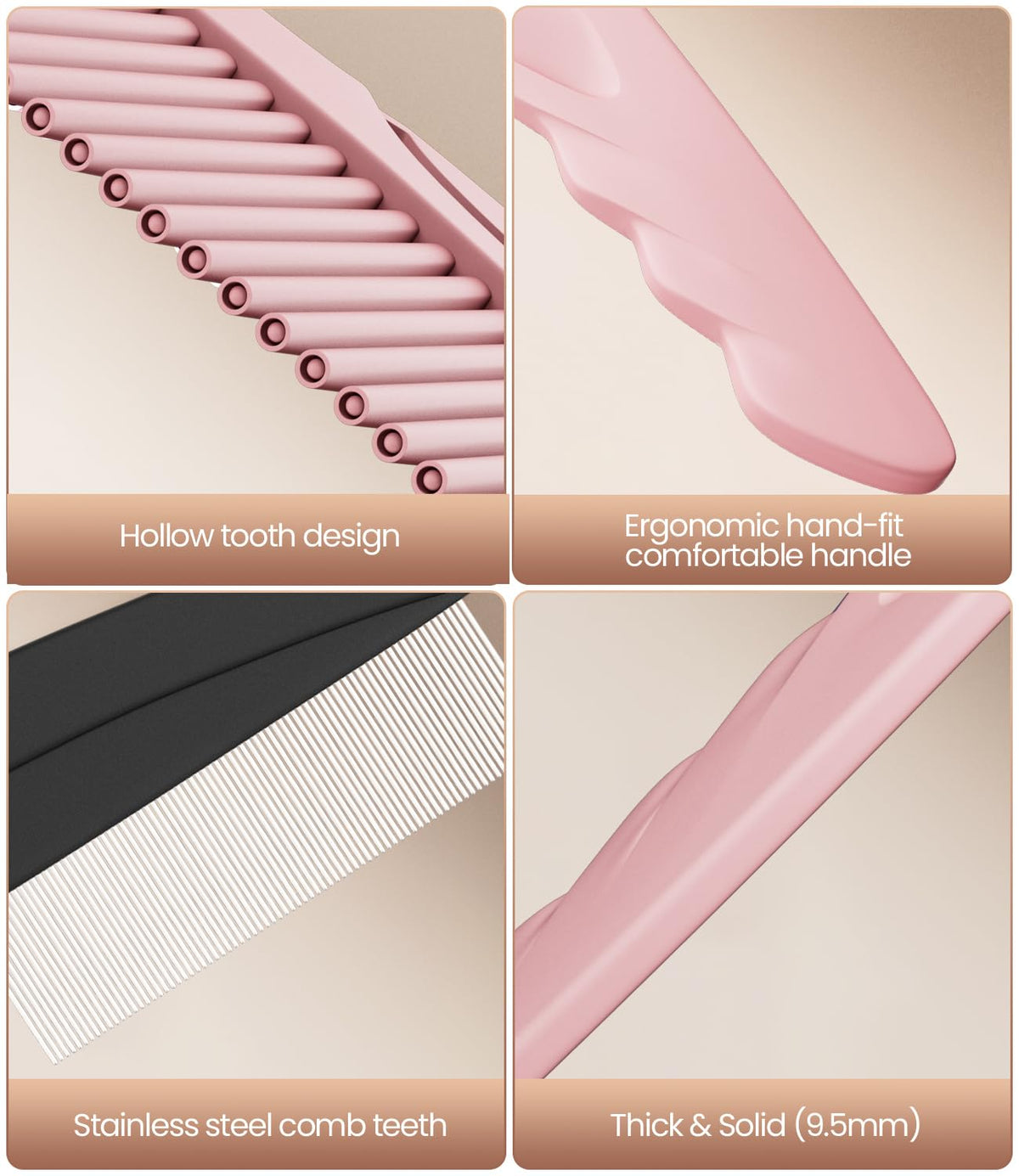 EHBELIF comb held in hand showing compact size and comfortable ergonomic grip