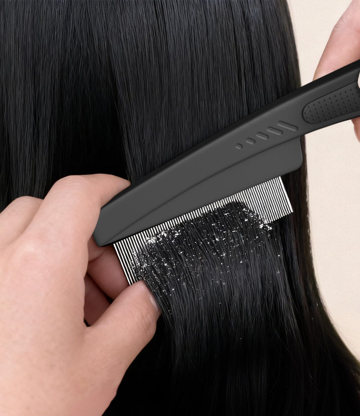 EHBELIF scalp comb back button release detail for easy debris ejection and cleaning