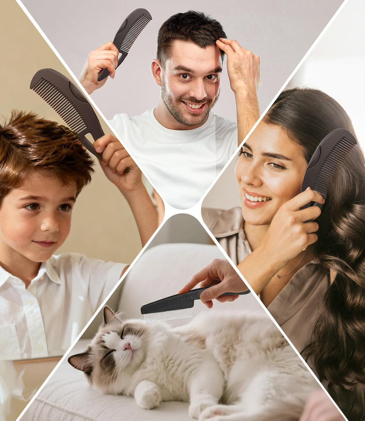 EHBELIF comb beside ruler to show compact travel-friendly dimensions and portability