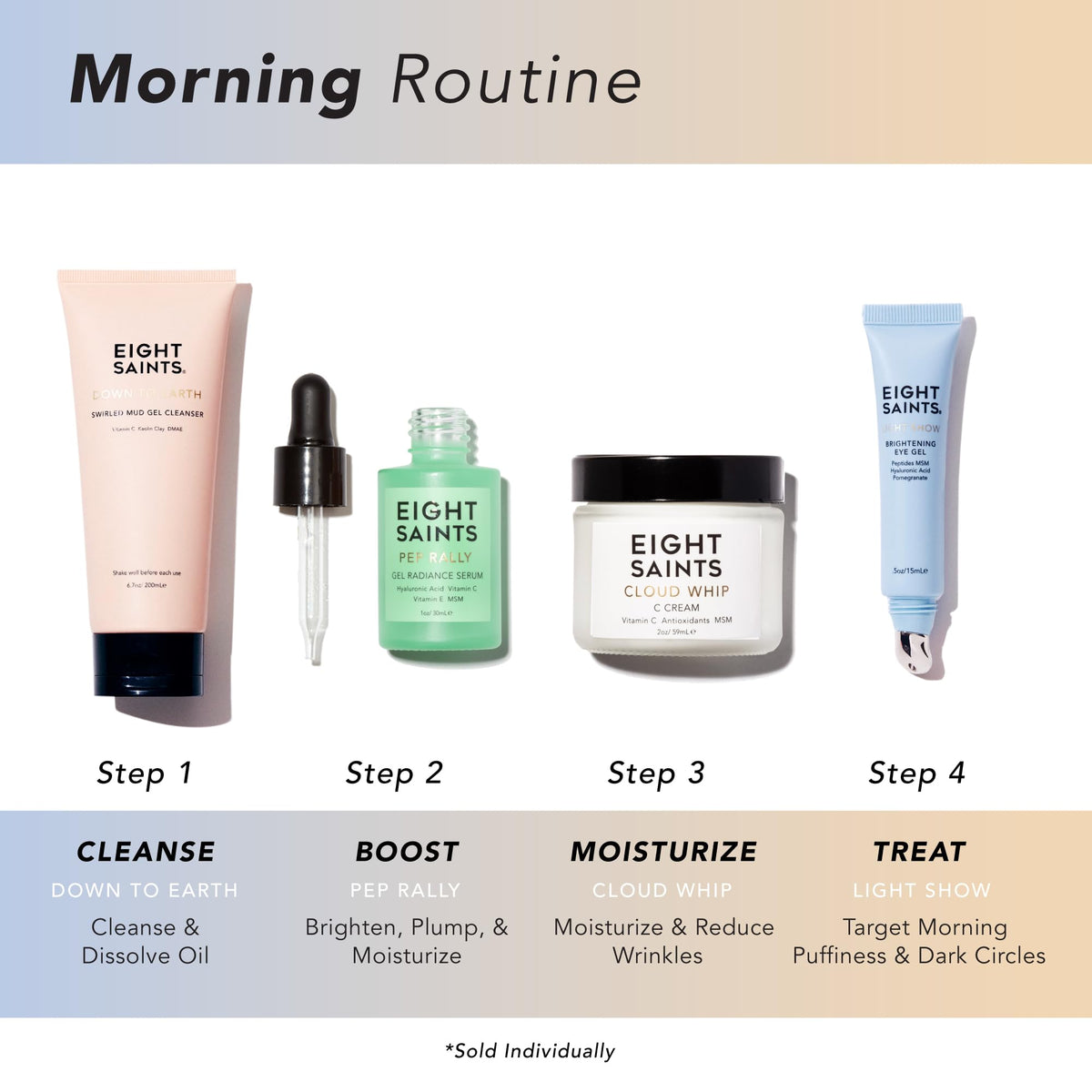 Eight Saints serum applied on hand demonstrating lightweight hydrating finish