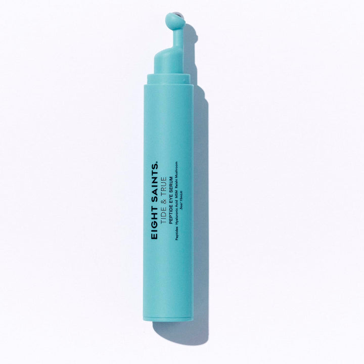 Eight Saints front packaging showing bottle and label promoting targeted under-eye care