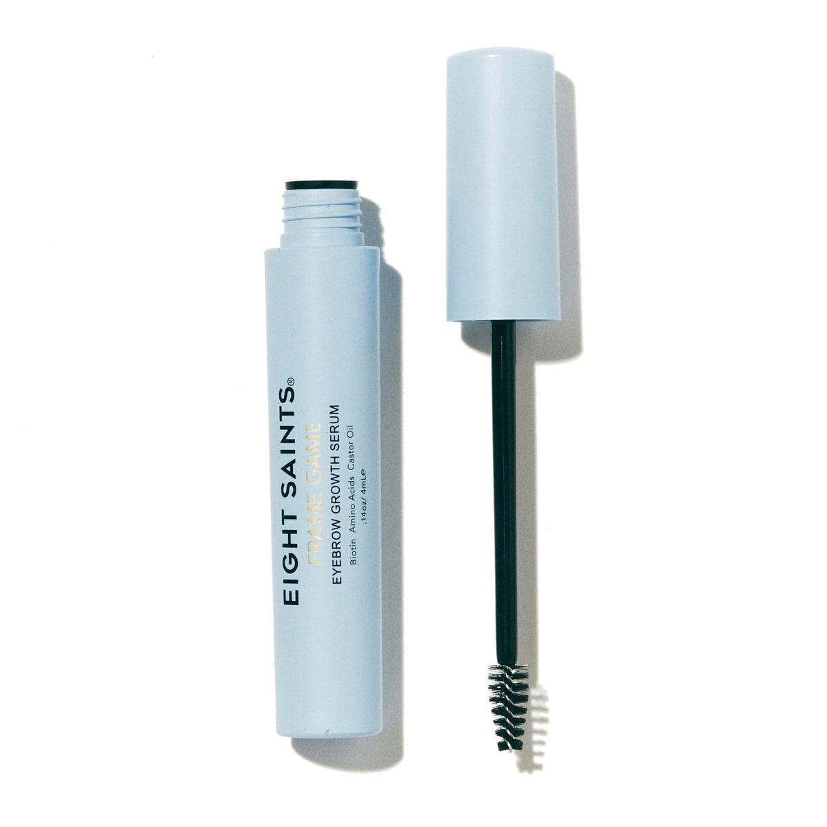 Eight Saints front packaging showing compact serum bottle for easy travel benefit