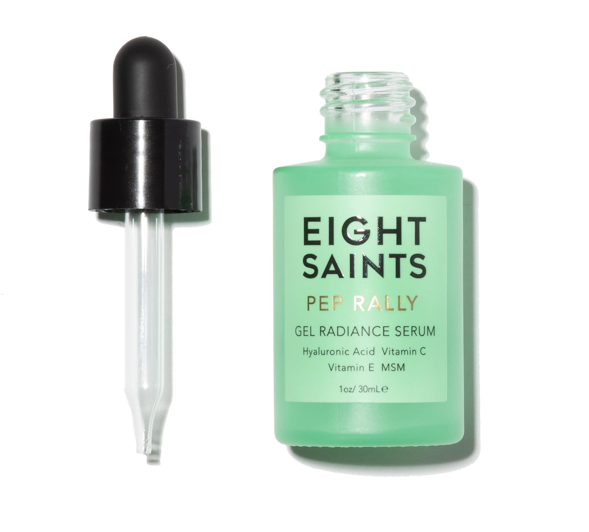 Eight Saints front bottle showing clean label and product benefit