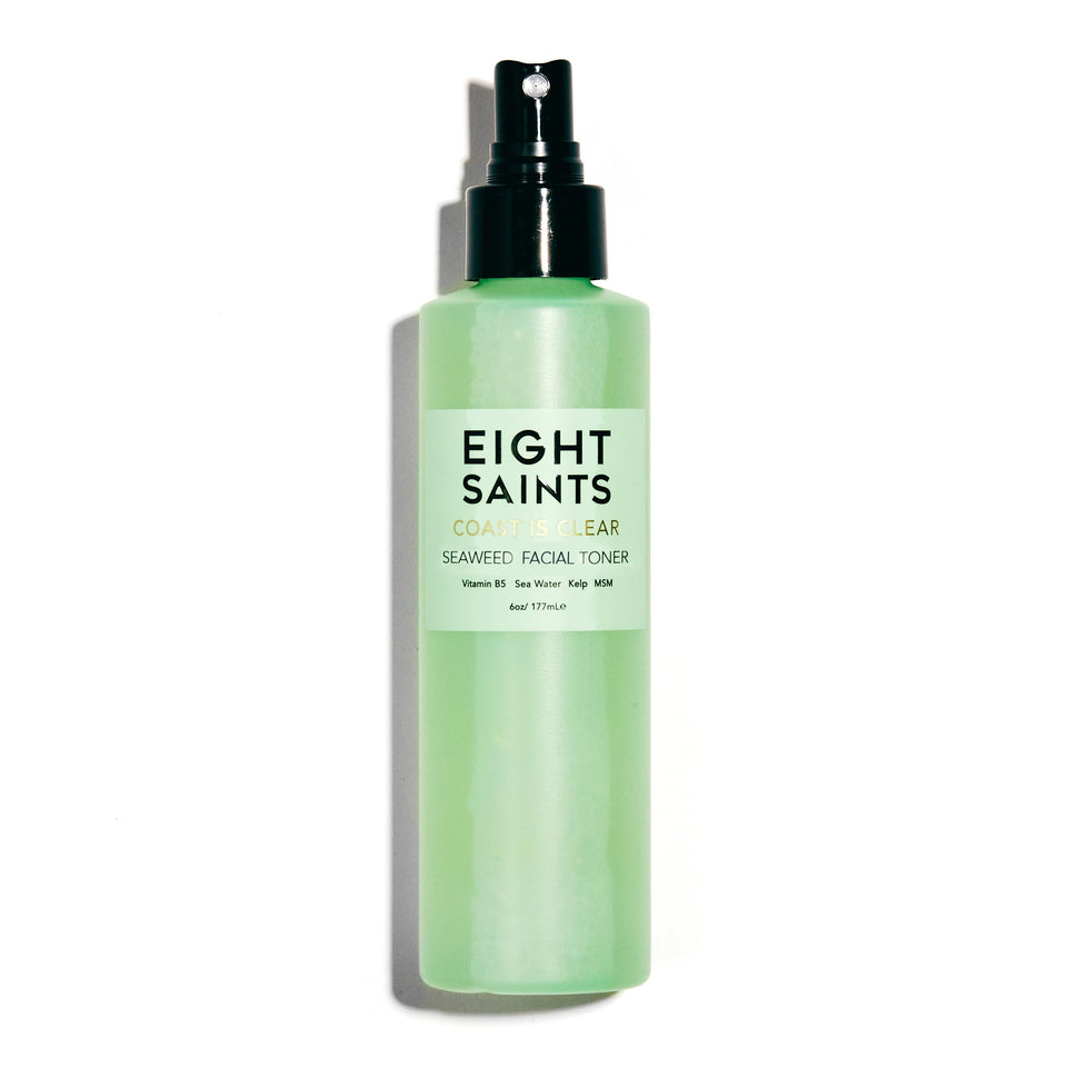 Eight Saints front bottle view showing clean packaging and benefits
