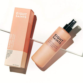 Eight Saints label close-up highlighting ingredients and clarity benefit