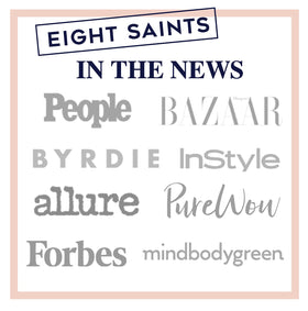 Eight Saints label detail highlighting key ingredients and transparency