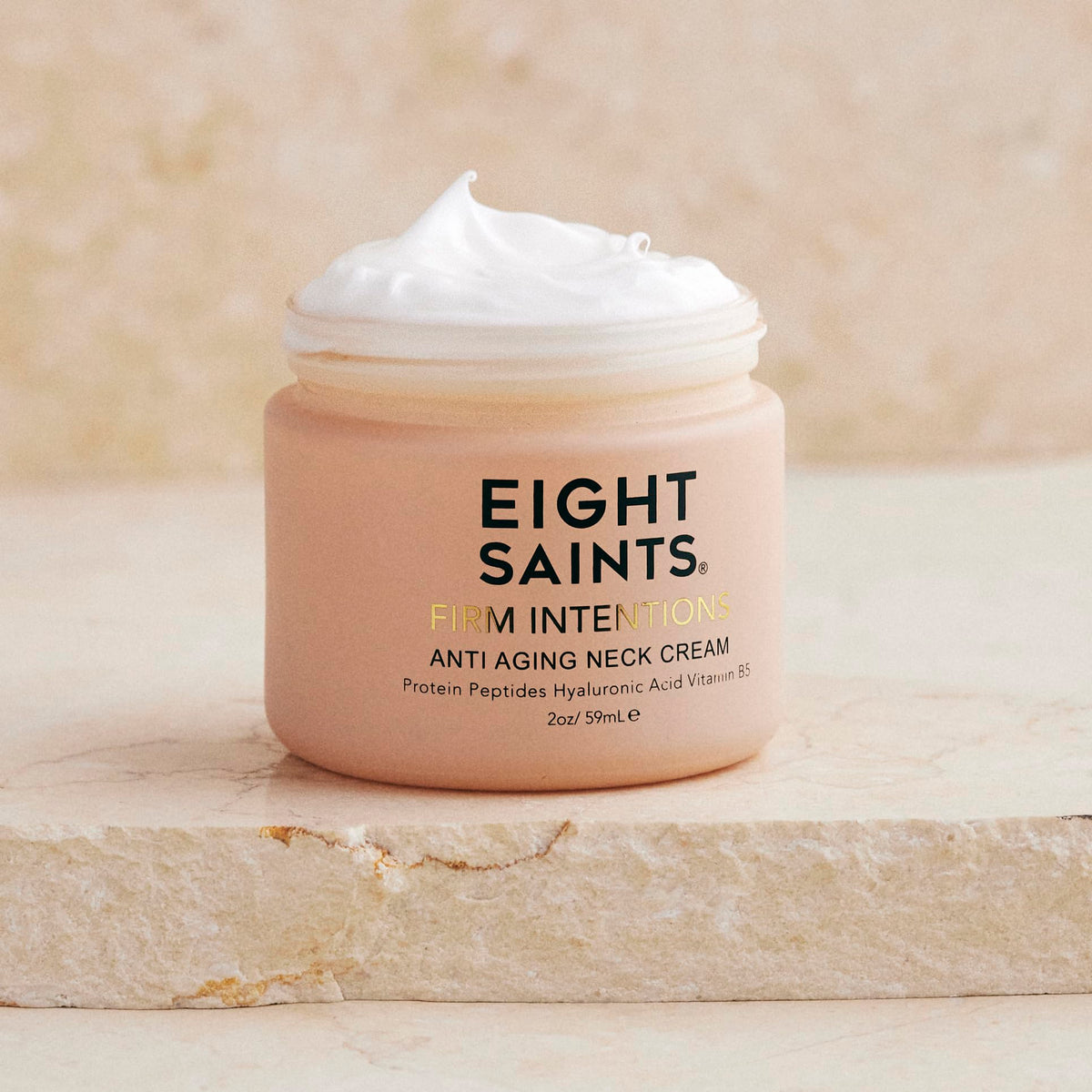 Eight Saints cream texture close-up showing rich hydration benefit