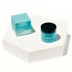 Eight Saints cream open jar texture close-up demonstrating rich moisturizing feel
