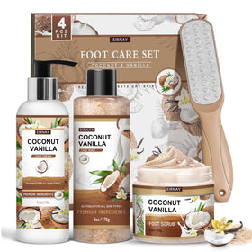 EIRNAY front packaging of full foot soak set showing contents and benefits