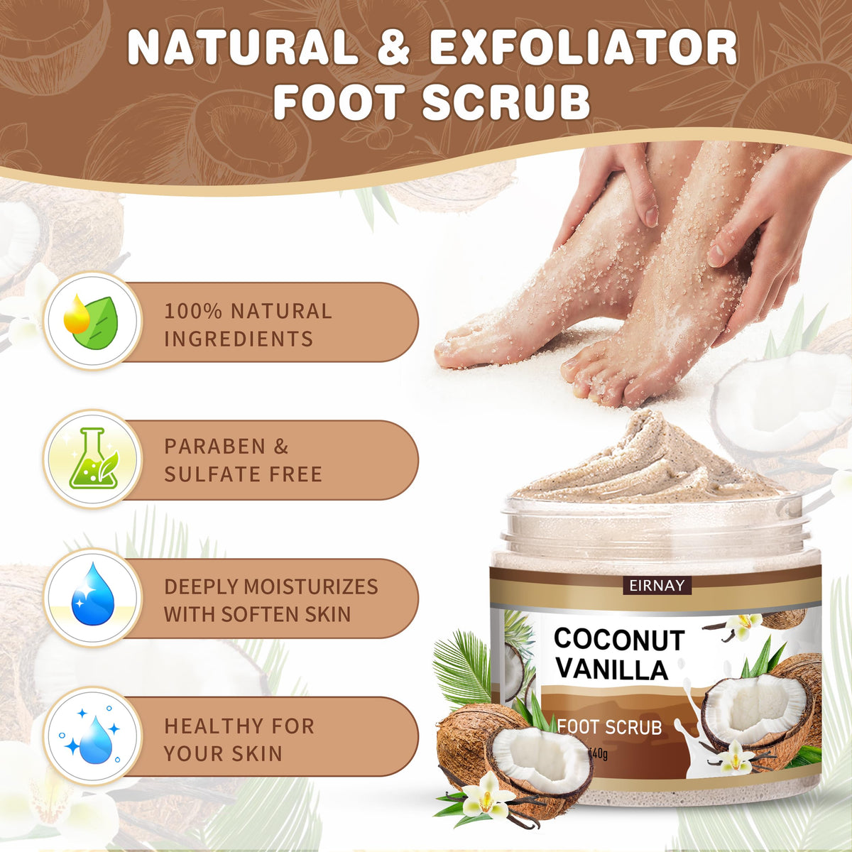EIRNAY two‑sided callus remover detail showing coarse and fine surfaces for smoothing