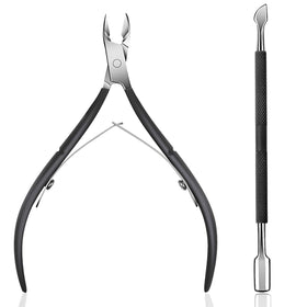 Ejiubas front view of black cuticle trimmer showing professional finish and safe handling