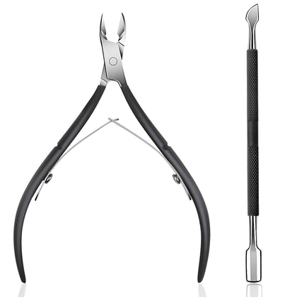 Ejiubas front view of black cuticle trimmer showing professional finish and safe handling
