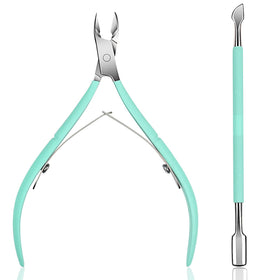 Ejiubas cuticle trimmer front view showing sharp stainless steel blades for precise trimming